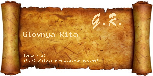 Glovnya Rita névjegykártya